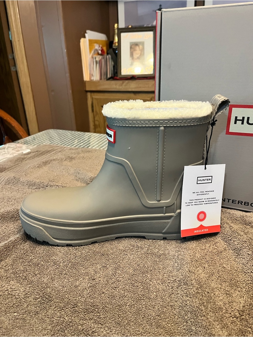 Hunter Short Women’s Willa Insulated Rain Boots — Taupe - Picture 2 of 8